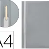 Chemise présentation q-connect à lamelles polypropylène 18/100e document perforé a4 30f porte-étiquette coloris gris