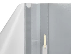 Chemise présentation q-connect à lamelles polypropylène 18/100e document perforé a4 30f porte-étiquette coloris gris