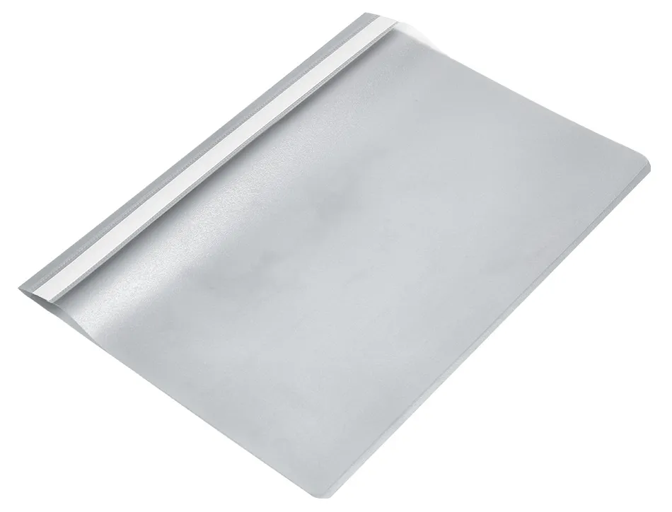 Chemise présentation q-connect à lamelles polypropylène 18/100e document perforé a4 30f porte-étiquette coloris gris