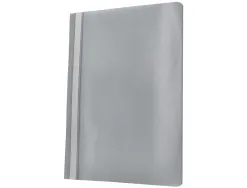 Chemise présentation q-connect à lamelles polypropylène 18/100e document perforé a4 30f porte-étiquette coloris gris