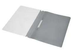 Chemise présentation q-connect à lamelles polypropylène 18/100e document perforé a4 30f porte-étiquette coloris gris