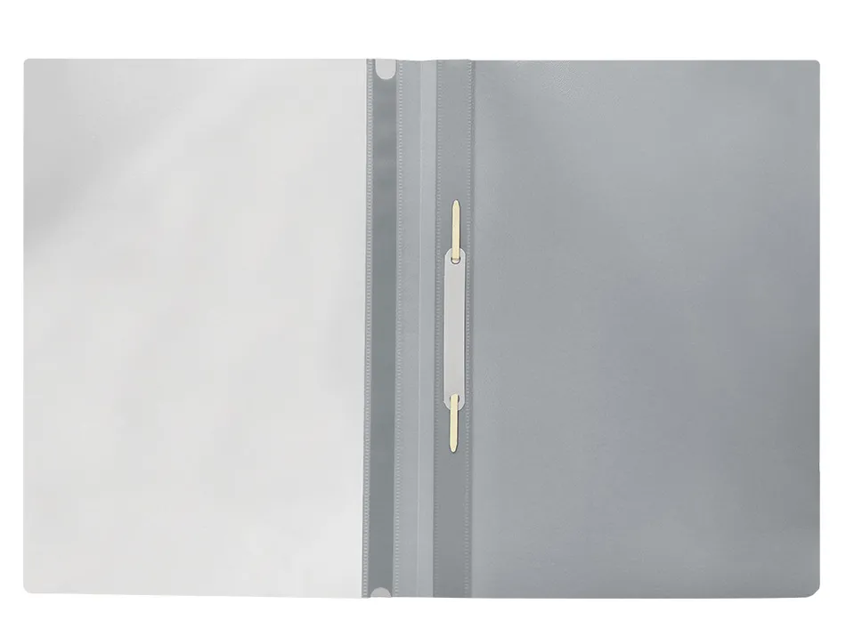 Chemise présentation q-connect à lamelles polypropylène 18/100e document perforé a4 30f porte-étiquette coloris gris