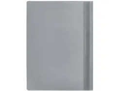 Chemise présentation q-connect à lamelles polypropylène 18/100e document perforé a4 30f porte-étiquette coloris gris