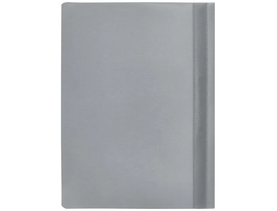 Chemise présentation q-connect à lamelles polypropylène 18/100e document perforé a4 30f porte-étiquette coloris gris