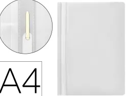 Chemise présentation q-connect à lamelles polypropylène 18/100e document perforé a4 30f porte-étiquette coloris blanc