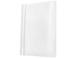 Chemise présentation q-connect à lamelles polypropylène 18/100e document perforé a4 30f porte-étiquette coloris blanc