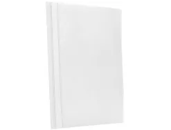 Chemise présentation q-connect à lamelles polypropylène 18/100e document perforé a4 30f porte-étiquette coloris blanc
