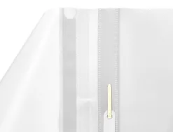 Chemise présentation q-connect à lamelles polypropylène 18/100e document perforé a4 30f porte-étiquette coloris blanc