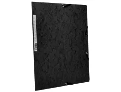 Chemise q-connect carte lustrée 375g pour documents a4 320x243mm 3 rabats coloris noir