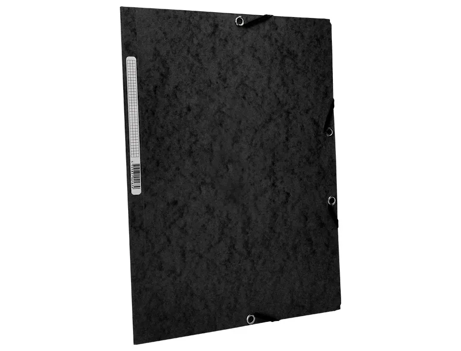 Chemise q-connect carte lustrée 375g pour documents a4 320x243mm 3 rabats coloris noir