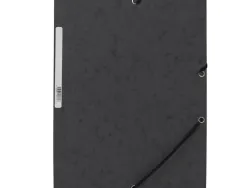 Chemise q-connect carte lustrée 375g pour documents a4 320x243mm 3 rabats coloris noir