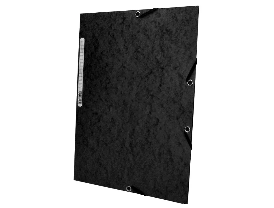 Chemise q-connect carte lustrée 375g pour documents a4 320x243mm 3 rabats coloris noir
