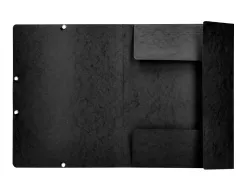 Chemise q-connect carte lustrée 375g pour documents a4 320x243mm 3 rabats coloris noir