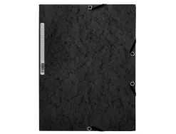 Chemise q-connect carte lustrée 375g pour documents a4 320x243mm 3 rabats coloris noir