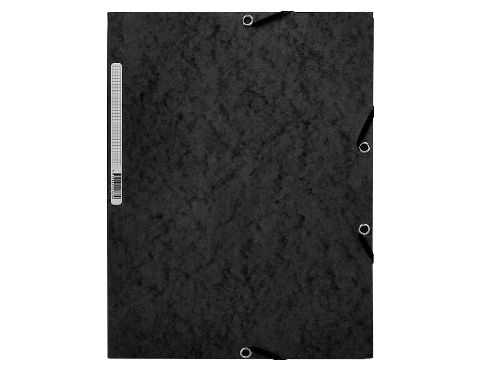 Chemise q-connect carte lustrée 375g pour documents a4 320x243mm 3 rabats coloris noir