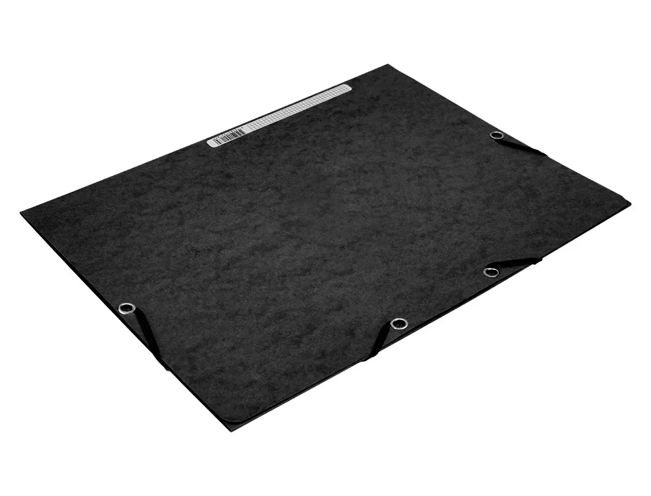 Chemise q-connect carte lustrée 375g pour documents a4 320x243mm 3 rabats coloris noir
