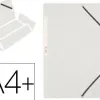 Chemise q-connect carte lustrée 375g pour documents a4 320x243mm 3 rabats coloris blanc