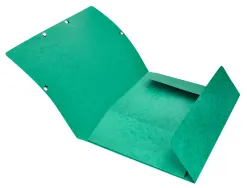 Chemise q-connect carte lustrée 375g pour documents a4 320x243mm 3 rabats coloris vert