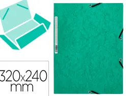 Chemise q-connect carte lustrée 375g pour documents a4 320x243mm 3 rabats coloris vert