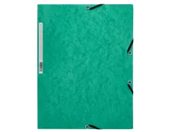 Chemise q-connect carte lustrée 375g pour documents a4 320x243mm 3 rabats coloris vert