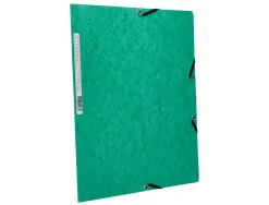 Chemise q-connect carte lustrée 375g pour documents a4 320x243mm 3 rabats coloris vert