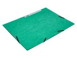 Chemise q-connect carte lustrée 375g pour documents a4 320x243mm 3 rabats coloris vert