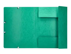 Chemise q-connect carte lustrée 375g pour documents a4 320x243mm 3 rabats coloris vert