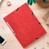 Chemise q-connect carte lustrée 375g pour documents a4 320x243mm 3 rabats coloris rouge