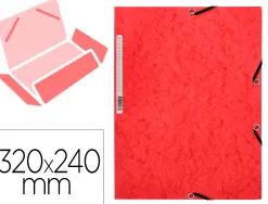 Chemise q-connect carte lustrée 375g pour documents a4 320x243mm 3 rabats coloris rouge