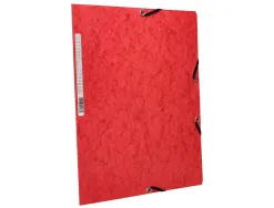 Chemise q-connect carte lustrée 375g pour documents a4 320x243mm 3 rabats coloris rouge