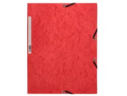 Chemise q-connect carte lustrée 375g pour documents a4 320x243mm 3 rabats coloris rouge