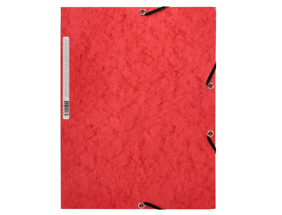 Chemise q-connect carte lustrée 375g pour documents a4 320x243mm 3 rabats coloris rouge