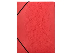 Chemise q-connect carte lustrée 375g pour documents a4 320x243mm 3 rabats coloris rouge