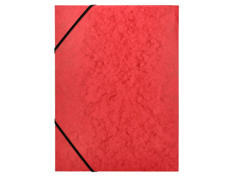 Chemise q-connect carte lustrée 375g pour documents a4 320x243mm 3 rabats coloris rouge