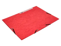 Chemise q-connect carte lustrée 375g pour documents a4 320x243mm 3 rabats coloris rouge