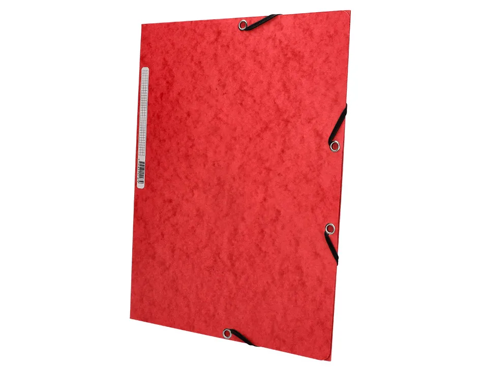 Chemise q-connect carte lustrée 375g pour documents a4 320x243mm 3 rabats coloris rouge