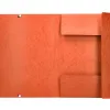 Chemise q-connect carte lustrée 375g pour documents a4 320x243mm 3 rabats coloris orange