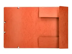 Chemise q-connect carte lustrée 375g pour documents a4 320x243mm 3 rabats coloris orange