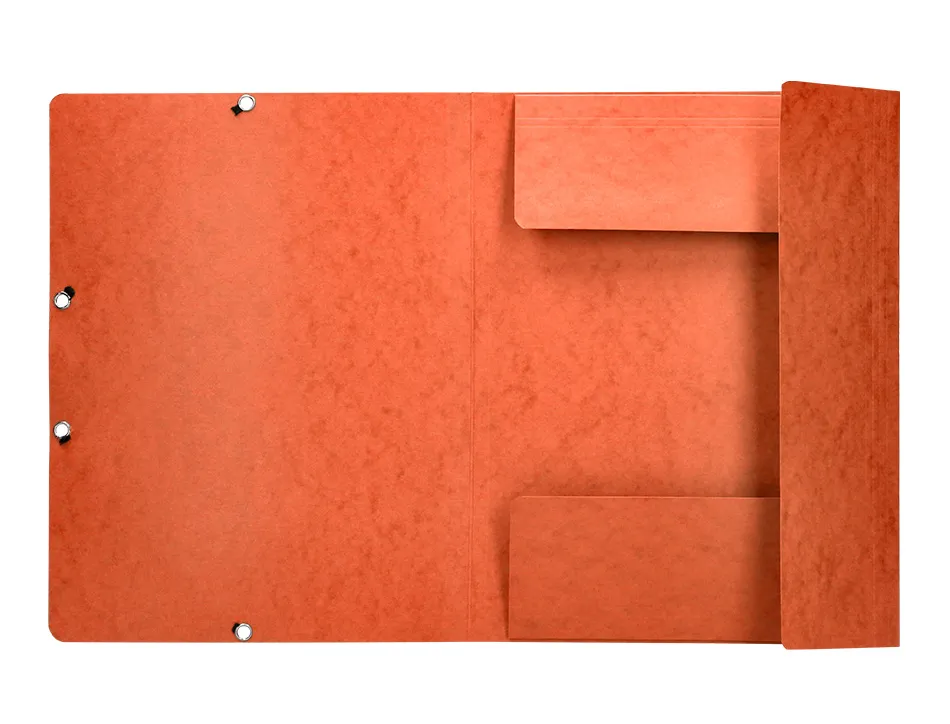 Chemise q-connect carte lustrée 375g pour documents a4 320x243mm 3 rabats coloris orange