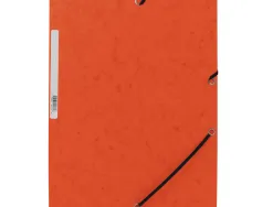 Chemise q-connect carte lustrée 375g pour documents a4 320x243mm 3 rabats coloris orange