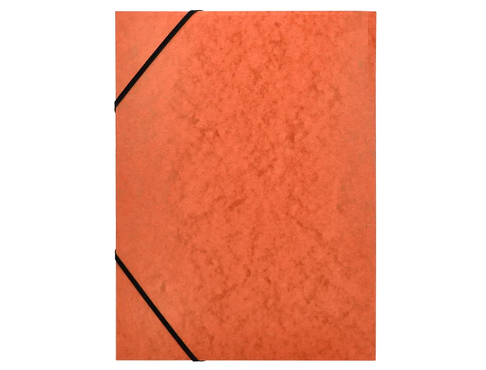 Chemise q-connect carte lustrée 375g pour documents a4 320x243mm 3 rabats coloris orange