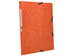 Chemise q-connect carte lustrée 375g pour documents a4 320x243mm 3 rabats coloris orange