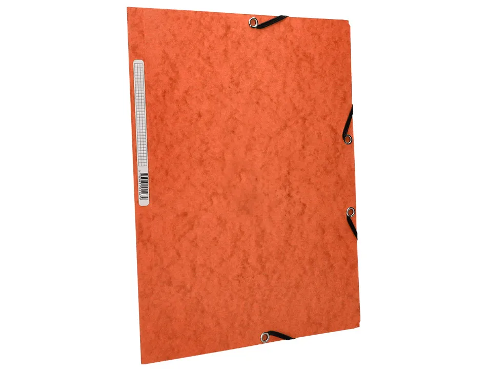 Chemise q-connect carte lustrée 375g pour documents a4 320x243mm 3 rabats coloris orange