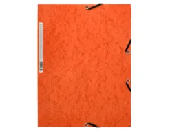 Chemise q-connect carte lustrée 375g pour documents a4 320x243mm 3 rabats coloris orange