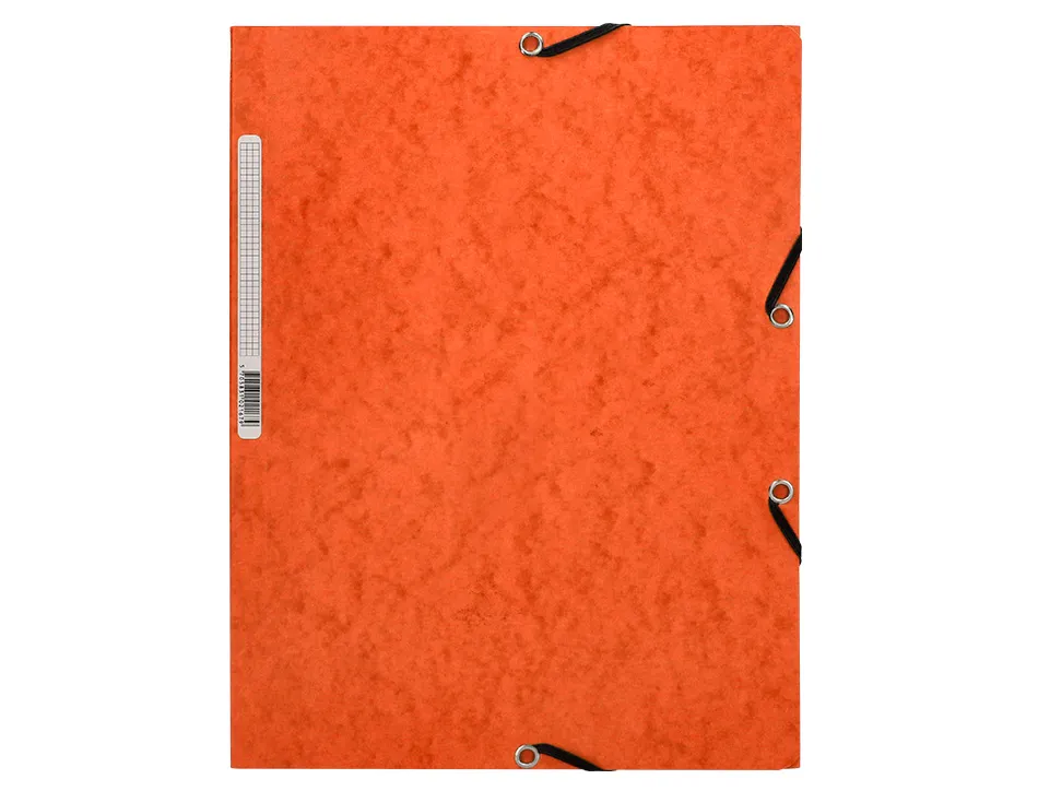 Chemise q-connect carte lustrée 375g pour documents a4 320x243mm 3 rabats coloris orange