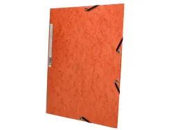 Chemise q-connect carte lustrée 375g pour documents a4 320x243mm 3 rabats coloris orange