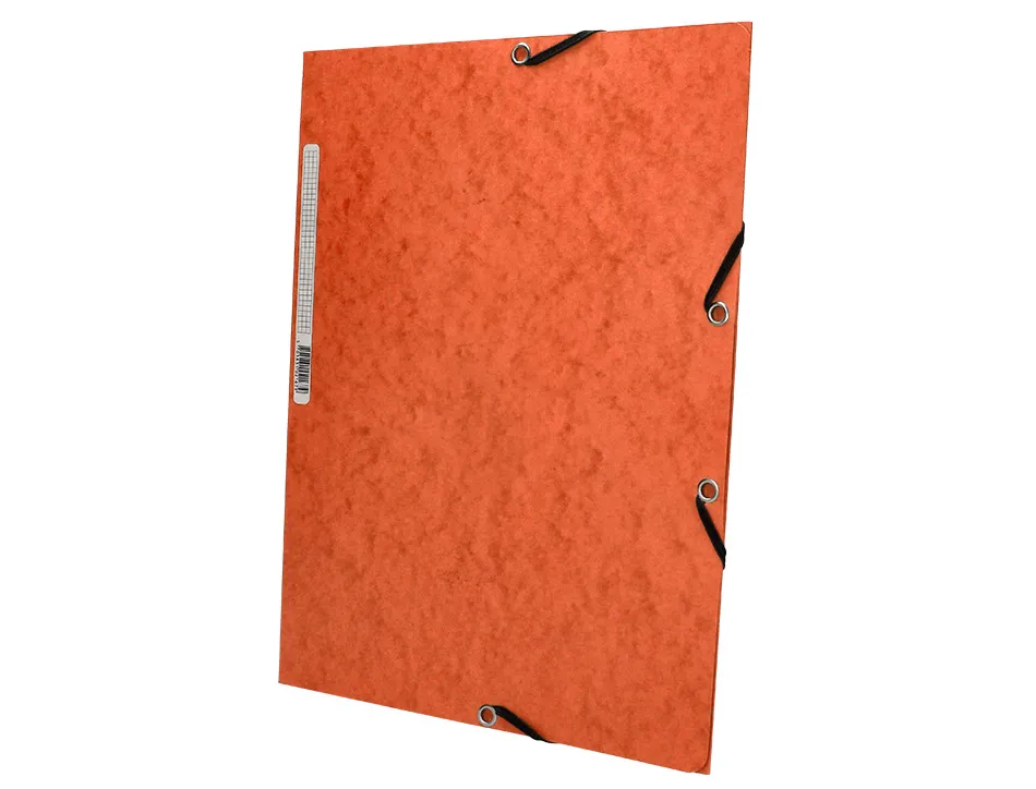 Chemise q-connect carte lustrée 375g pour documents a4 320x243mm 3 rabats coloris orange