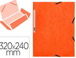 Chemise q-connect carte lustrée 375g pour documents a4 320x243mm 3 rabats coloris orange