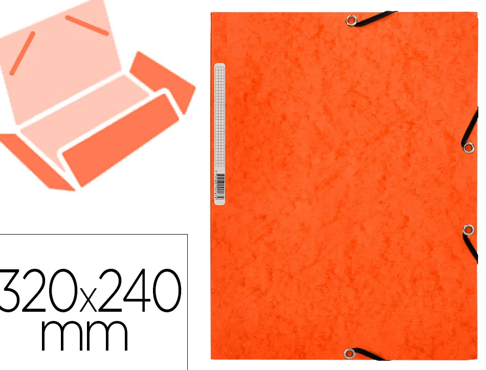Chemise q-connect carte lustrée 375g pour documents a4 320x243mm 3 rabats coloris orange