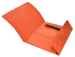 Chemise q-connect carte lustrée 375g pour documents a4 320x243mm 3 rabats coloris orange